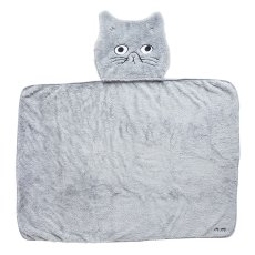 画像1: 松尾ミユキ Cat Face Blanket Light Gray　MM762 (1)