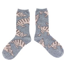 画像1: 松尾ミユキ　Cat Wool blend socks Kijitora　MM734 (1)